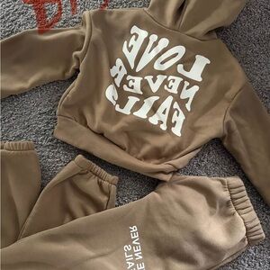Womens shein Tan Sweatpants Set